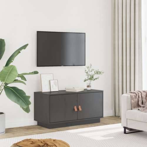 TV ormarić sivi 80 x 34 x 40 cm od masivne borovine - Siva 1 Cijena