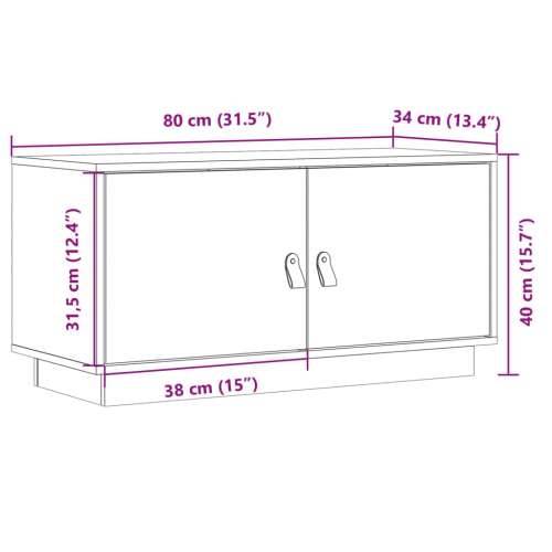 TV ormarić sivi 80 x 34 x 40 cm od masivne borovine - Siva 1 Cijena