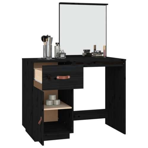 Toaletni stolić crni 95 x 50 x 134 cm od masivne borovine - Crna 1 Cijena