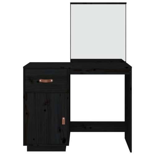 Toaletni stolić crni 95 x 50 x 134 cm od masivne borovine - Crna 1 Cijena