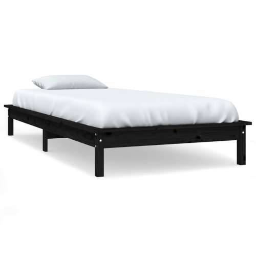 Okvir za krevet crni 90 x 200 cm od masivne borovine - Crna 90 x 200 cm Cijena