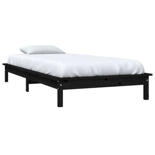 Okvir za krevet crni 90 x 200 cm od masivne borovine - Crna 90 x 200 cm Cijena