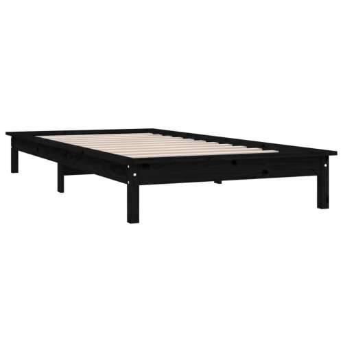 Okvir za krevet crni 90 x 200 cm od masivne borovine - Crna 90 x 200 cm Cijena