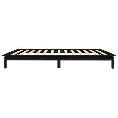 Okvir za krevet crni 90 x 200 cm od masivne borovine - Crna 90 x 200 cm Cijena