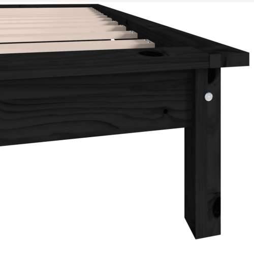 Okvir za krevet crni 90 x 200 cm od masivne borovine - Crna 90 x 200 cm Cijena