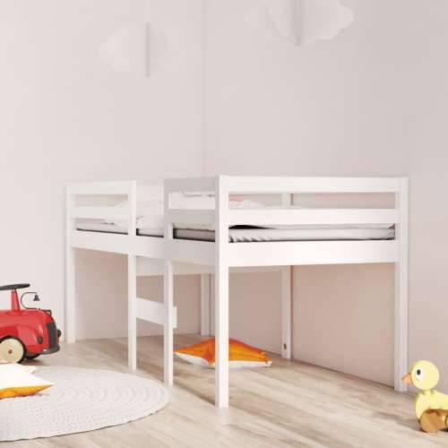 Visoki krevet bijeli 90 x 200 cm od masivne borovine - Bijela 90 x 200 cm Cijena