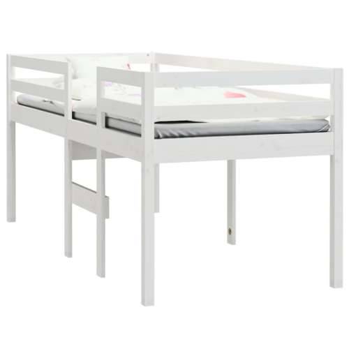 Visoki krevet bijeli 90 x 200 cm od masivne borovine - Bijela 90 x 200 cm Cijena