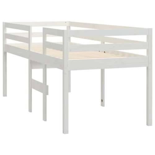 Visoki krevet bijeli 90 x 200 cm od masivne borovine - Bijela 90 x 200 cm Cijena