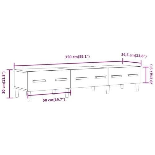 TV ormarić sjajni bijeli 150 x 34,5 x 30 cm konstruirano drvo - Visoko sjajno bijela 1 Cijena