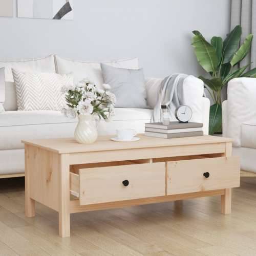 Stolić za kavu 100 x 50 x 40 cm od masivne borovine - Prirodna 1 Cijena