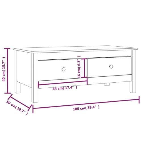 Stolić za kavu 100 x 50 x 40 cm od masivne borovine - Prirodna 1 Cijena
