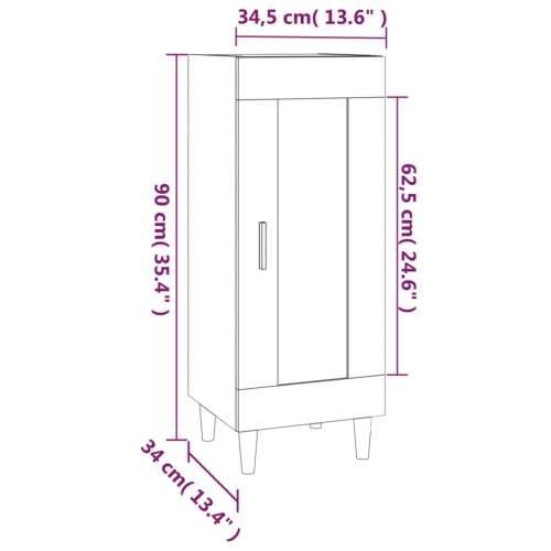 Komoda boja dimljenog hrasta 34,5x34x90 cm konstruirano drvo - Dimljeni hrast 1 Cijena