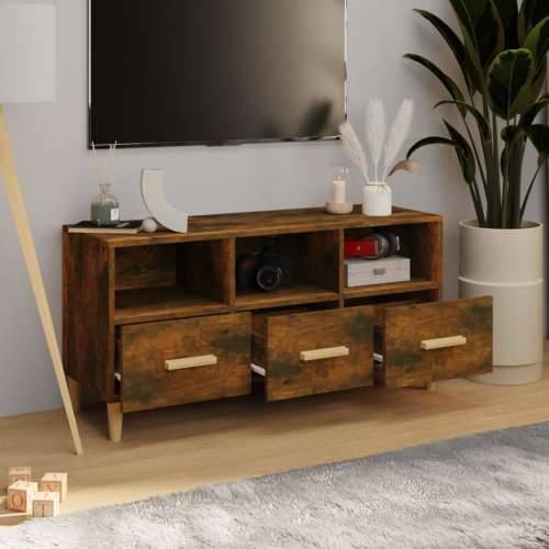 TV ormarić boja dimljenog hrasta 102x36x50 cm konstruirano drvo - Dimljeni hrast 1 Cijena