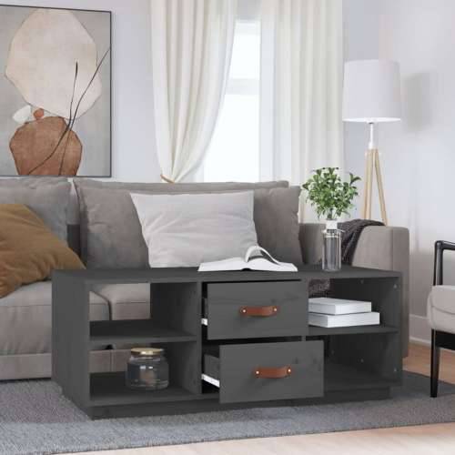 Stolić za kavu sivi 100 x 50 x 41 cm od masivne borovine - Siva 1 Cijena