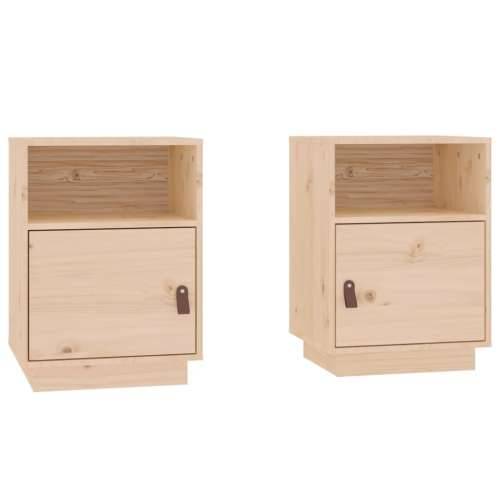 Noćni ormarići 2 kom 40 x 34 x 55 cm od masivne borovine - Prirodna 2 Cijena