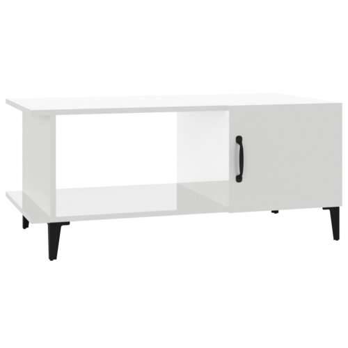 Stolić za kavu sjajni bijeli 90 x 50 x 40 cm konstruirano drvo - Visoko sjajno bijela 1 Cijena