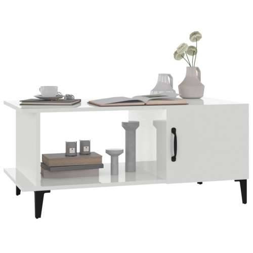 Stolić za kavu sjajni bijeli 90 x 50 x 40 cm konstruirano drvo - Visoko sjajno bijela 1 Cijena
