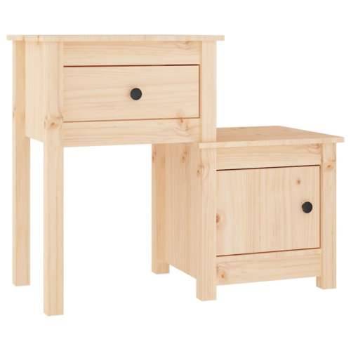 Noćni ormarić 79,5 x 38 x 65,5 cm od masivne borovine - Prirodna 1 Cijena