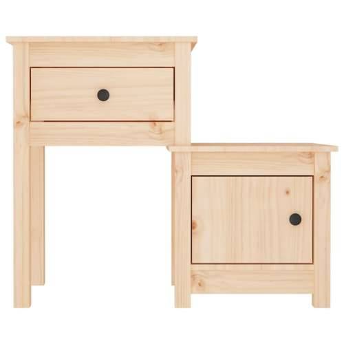 Noćni ormarić 79,5 x 38 x 65,5 cm od masivne borovine - Prirodna 1 Cijena