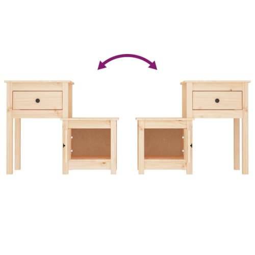 Noćni ormarić 79,5 x 38 x 65,5 cm od masivne borovine - Prirodna 1 Cijena
