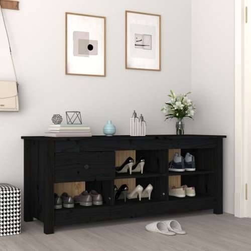 Ormarić za cipele crni 110 x 38 x 45,5 cm od masivne borovine - Crna 1 Cijena