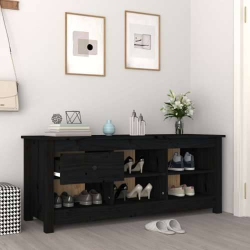 Ormarić za cipele crni 110 x 38 x 45,5 cm od masivne borovine - Crna 1 Cijena