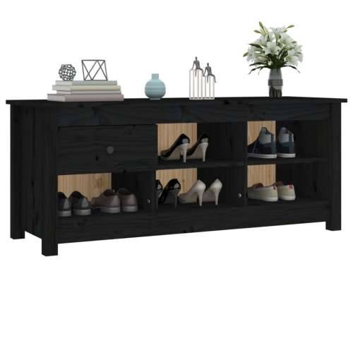 Ormarić za cipele crni 110 x 38 x 45,5 cm od masivne borovine - Crna 1 Cijena