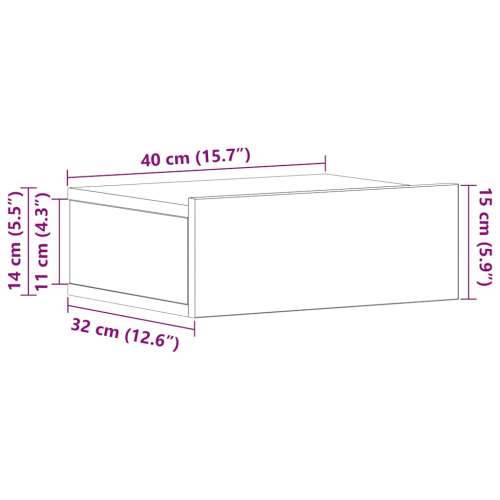 Viseći noćni ormarić boja dimljenog hrasta 40x30x15 cm drveni - Dimljeni hrast 1 Cijena