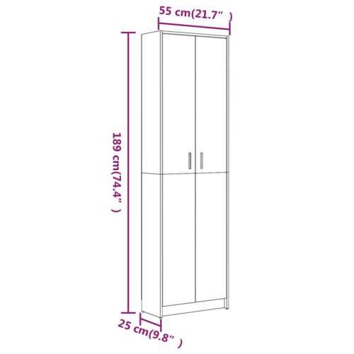 Ormar za hodnik boja hrasta 55x25x189 cm od konstruiranog drva - Smeđi hrast 1 Cijena