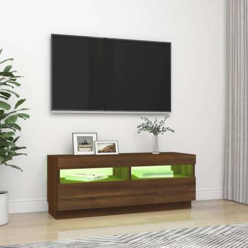TV ormarić s LED svjetlima boja smeđeg hrasta 100 x 35 x 40 cm - Smeđi hrast 1 100 cm Cijena