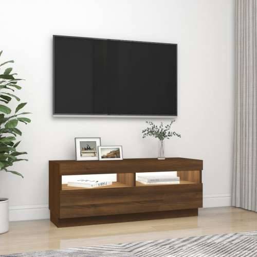 TV ormarić s LED svjetlima boja smeđeg hrasta 100 x 35 x 40 cm - Smeđi hrast 1 100 cm Cijena