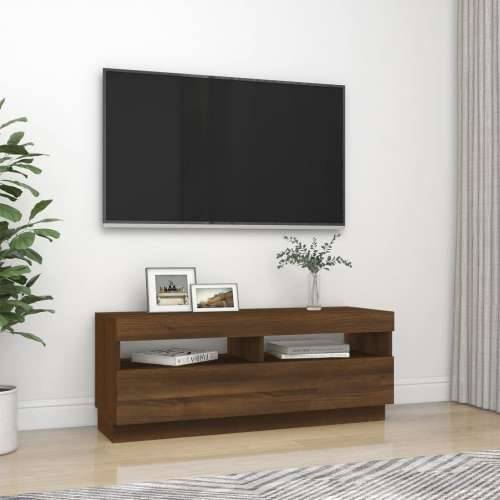 TV ormarić s LED svjetlima boja smeđeg hrasta 100 x 35 x 40 cm - Smeđi hrast 1 100 cm Cijena