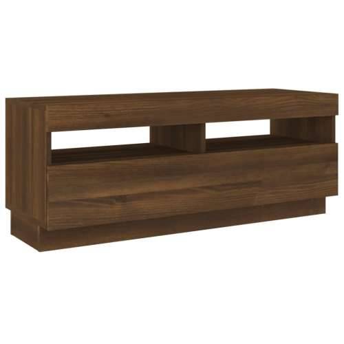 TV ormarić s LED svjetlima boja smeđeg hrasta 100 x 35 x 40 cm - Smeđi hrast 1 100 cm Cijena