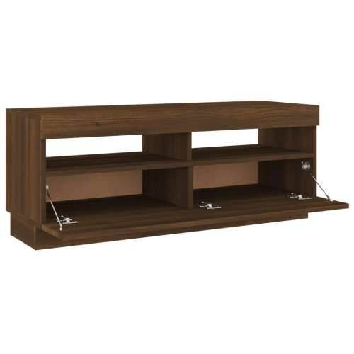 TV ormarić s LED svjetlima boja smeđeg hrasta 100 x 35 x 40 cm - Smeđi hrast 1 100 cm Cijena