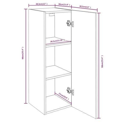 TV ormarić boja hrasta sonome 30,5x30x90 cm konstruirano drvo - Sivi hrast sonoma 1 90 cm Cijena