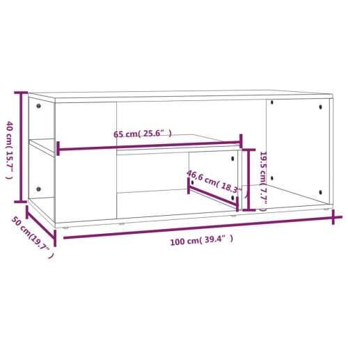 Stolić za kavu boja smeđeg hrasta 100x50x40cm konstruirano drvo - Smeđi hrast 1 Cijena