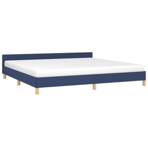 Okvir za krevet s uzglavljem plavi 200 x 200 cm od tkanine Cijena