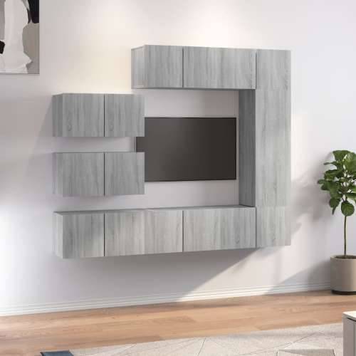 8-dijelni set TV ormarića sivog sonome konstruirano drvo - Sivi hrast sonoma 8 60 cm Cijena