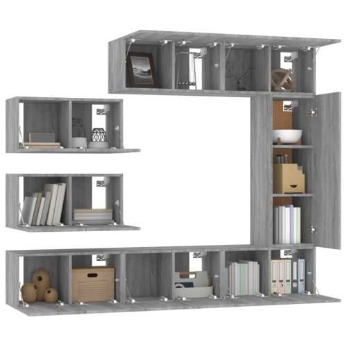 8-dijelni set TV ormarića sivog sonome konstruirano drvo - Sivi hrast sonoma 8 60 cm Cijena