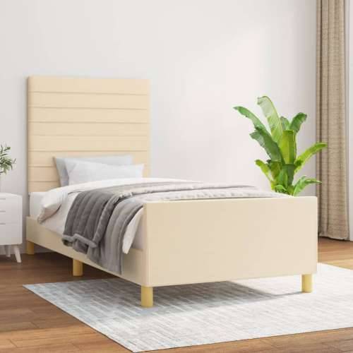 Okvir za krevet bez madraca krem 90x190cm od tkanine - Krema 90 x 190 cm vodoravne pruge Cijena