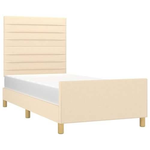 Okvir za krevet bez madraca krem 90x200cm od tkanine - Krema 90 x 200 cm vodoravne pruge Cijena