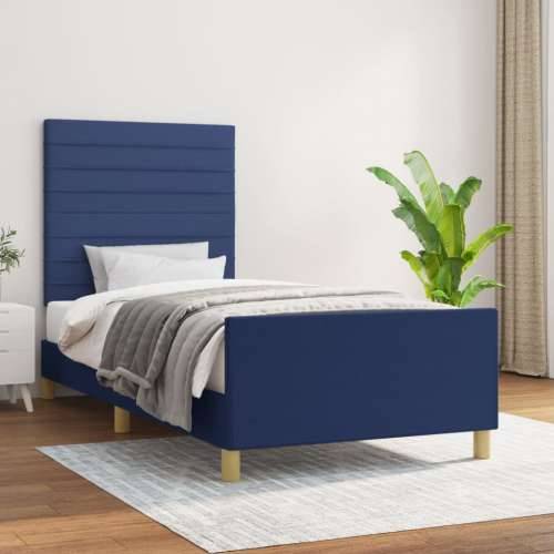 Okvir za krevet bez madraca plava 90x200cm od tkanine - Plava 90 x 200 cm vodoravne pruge Cijena