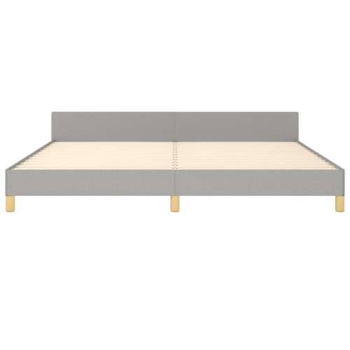 Okvir za krevet bez madraca svjetlosivi 200 x 200 cm od tkanine - Svjetlosiva 200 x 200 cm vodoravne pruge Cijena
