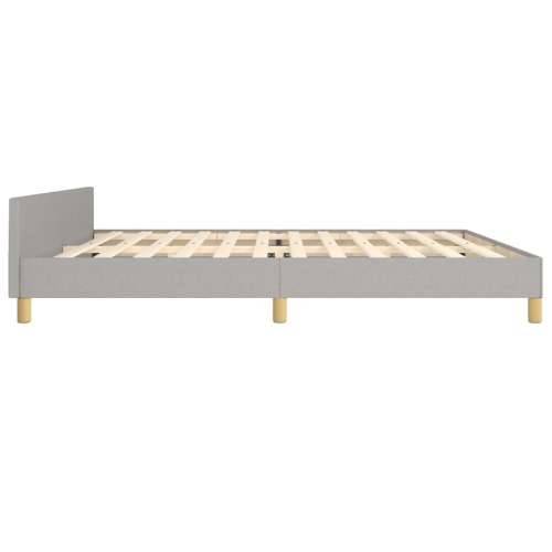 Okvir za krevet bez madraca svjetlosivi 200 x 200 cm od tkanine - Svjetlosiva 200 x 200 cm vodoravne pruge Cijena