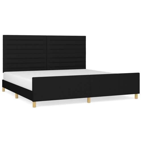 Okvir za krevet bez madraca crni 200x200 cm od tkanine - Crna 200 x 200 cm vodoravne pruge Cijena