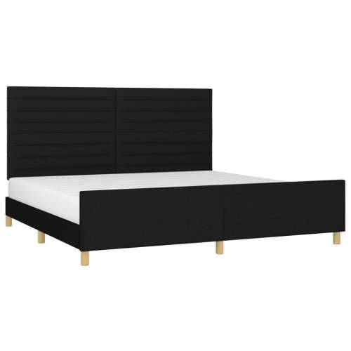 Okvir za krevet bez madraca crni 200x200 cm od tkanine - Crna 200 x 200 cm vodoravne pruge Cijena