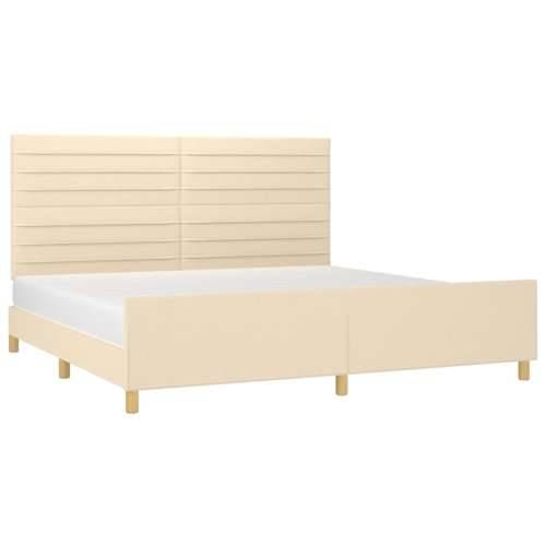 Okvir za krevet bez madraca krem 200x200 cm od tkanine - Krema 200 x 200 cm vodoravne pruge Cijena