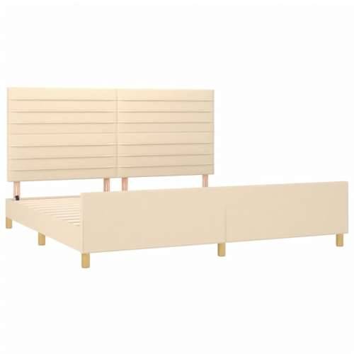 Okvir za krevet bez madraca krem 200x200 cm od tkanine - Krema 200 x 200 cm vodoravne pruge Cijena