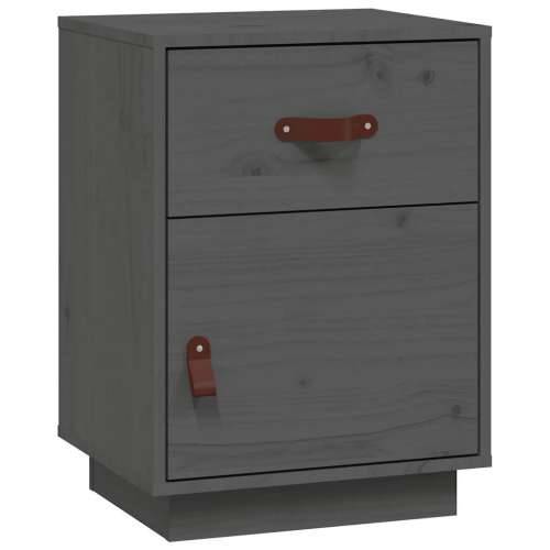 Noćni ormarići 2 kom sivi 40 x 34 x 55 cm od masivne borovine - Siva 2 Cijena