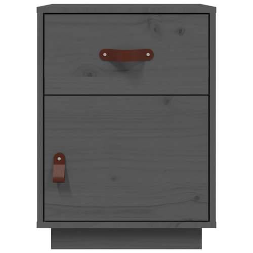 Noćni ormarići 2 kom sivi 40 x 34 x 55 cm od masivne borovine - Siva 2 Cijena